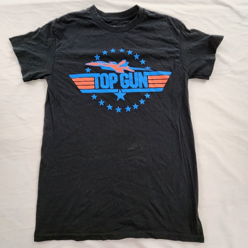 Top Gun Black Short Sleeve Cotton T-Shirt Men's S